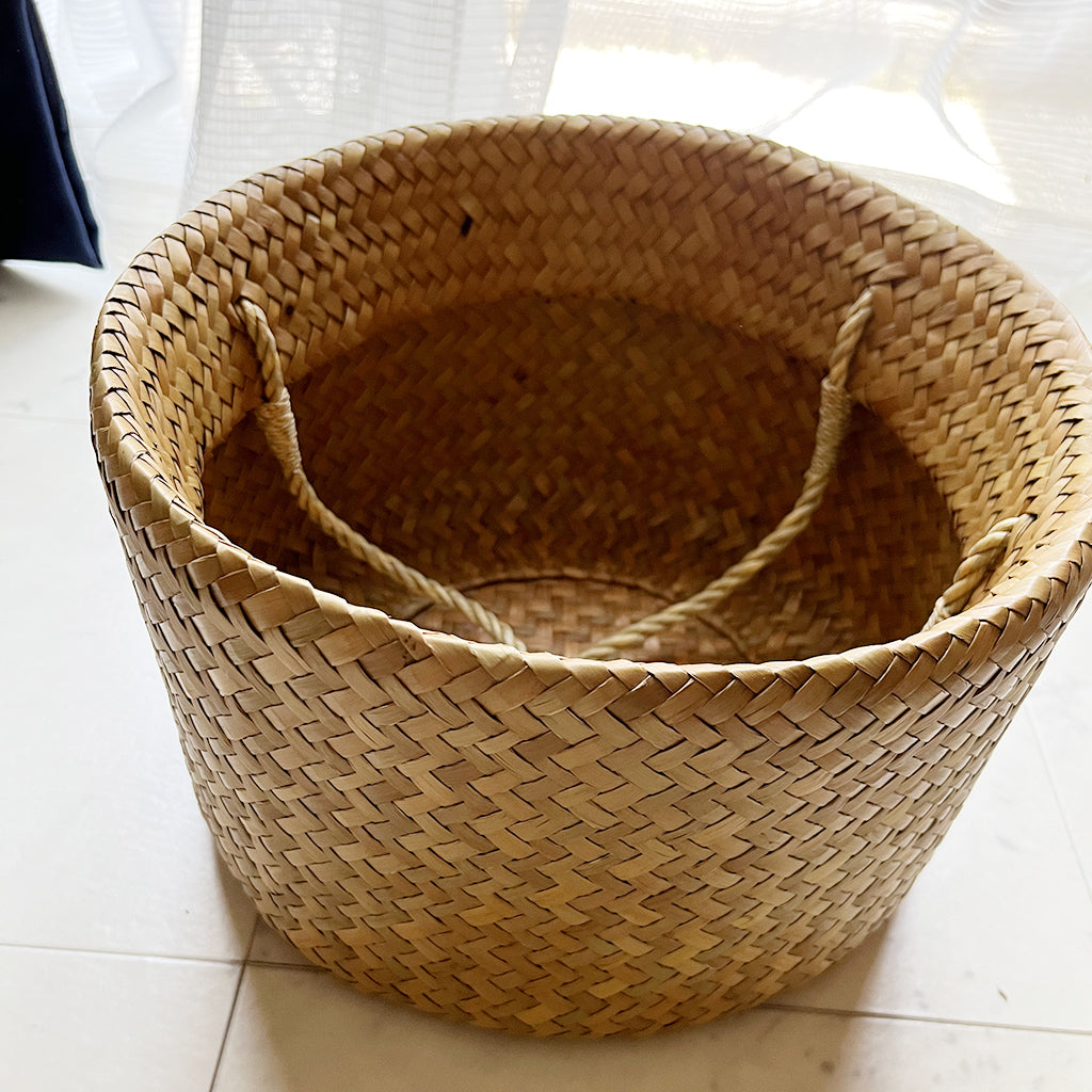 籃子包,圓形(大),水葫蘆,手工製作,泰國製造