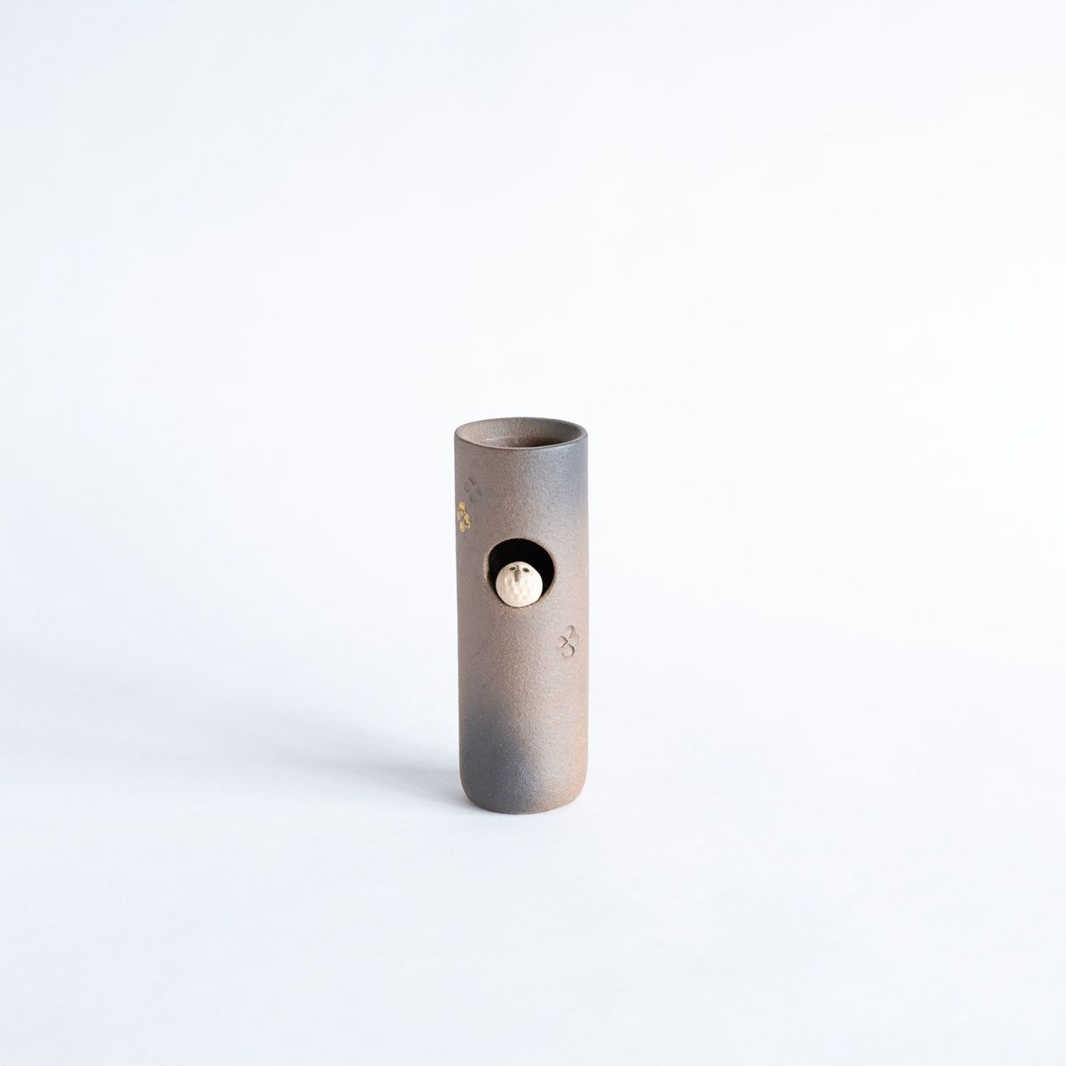 明山窯 【花瓶】 ふくろう丸花入|フラワーベース・一輪挿し 信楽焼