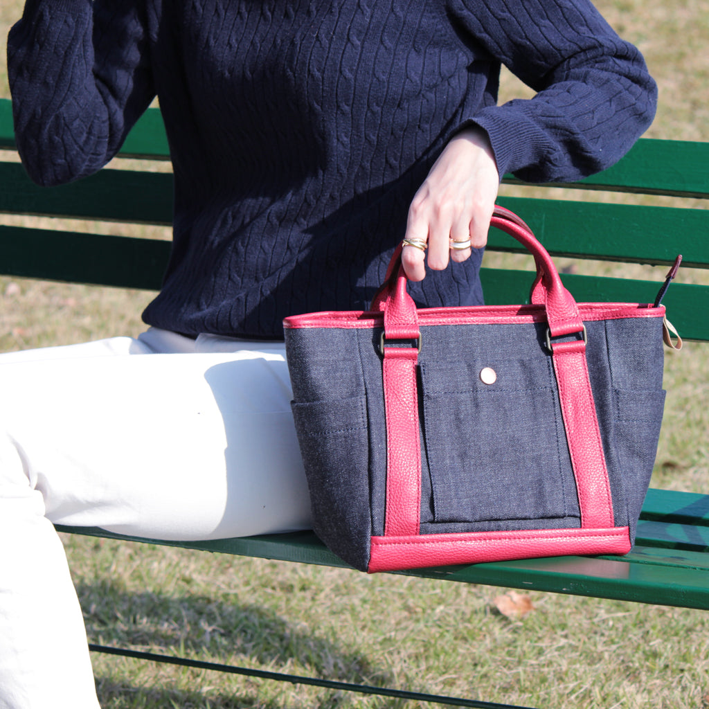 トートバッグ レディース Ancours 井原デニムミニトート