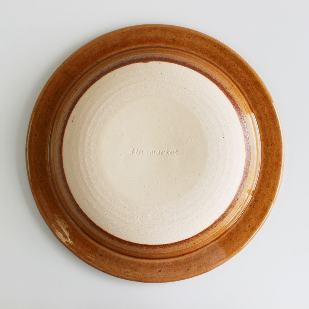 第四市場 Banko ware noce 9 吋深盤,黃色和黑色,兩件套裝
