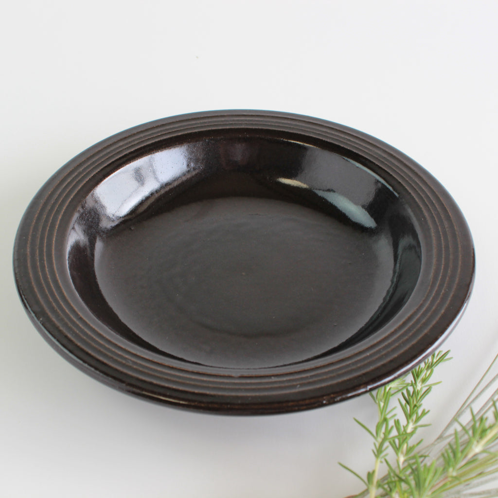 第四市場 Banko ware noce 9 吋深盤,黃色和黑色,兩件套裝