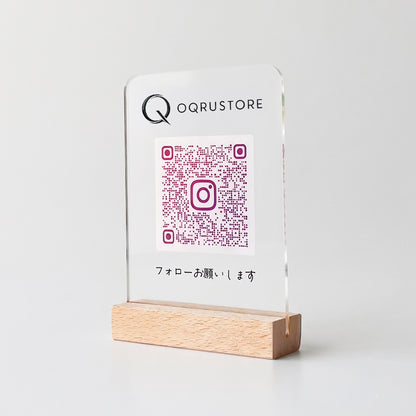 お店のロゴが入るインスタグラム QRコード アクリルスタンド