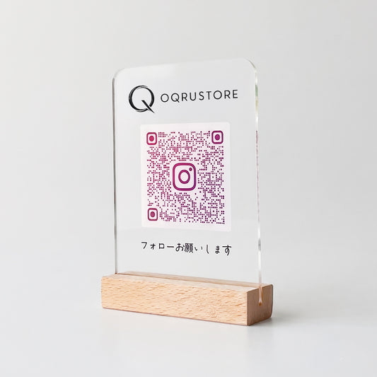 お店のロゴが入るインスタグラム QRコード アクリルスタンド