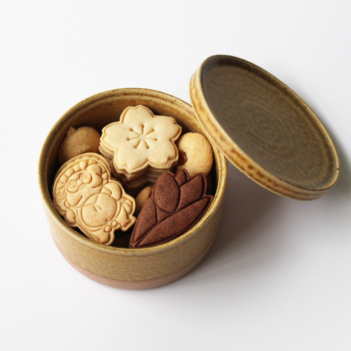 信楽焼に入ったたぬきクッキー春ver_イエロー